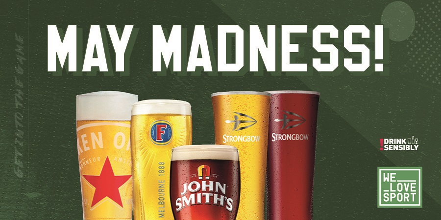 May Madness! Join us for all the finals in May and a free beer*