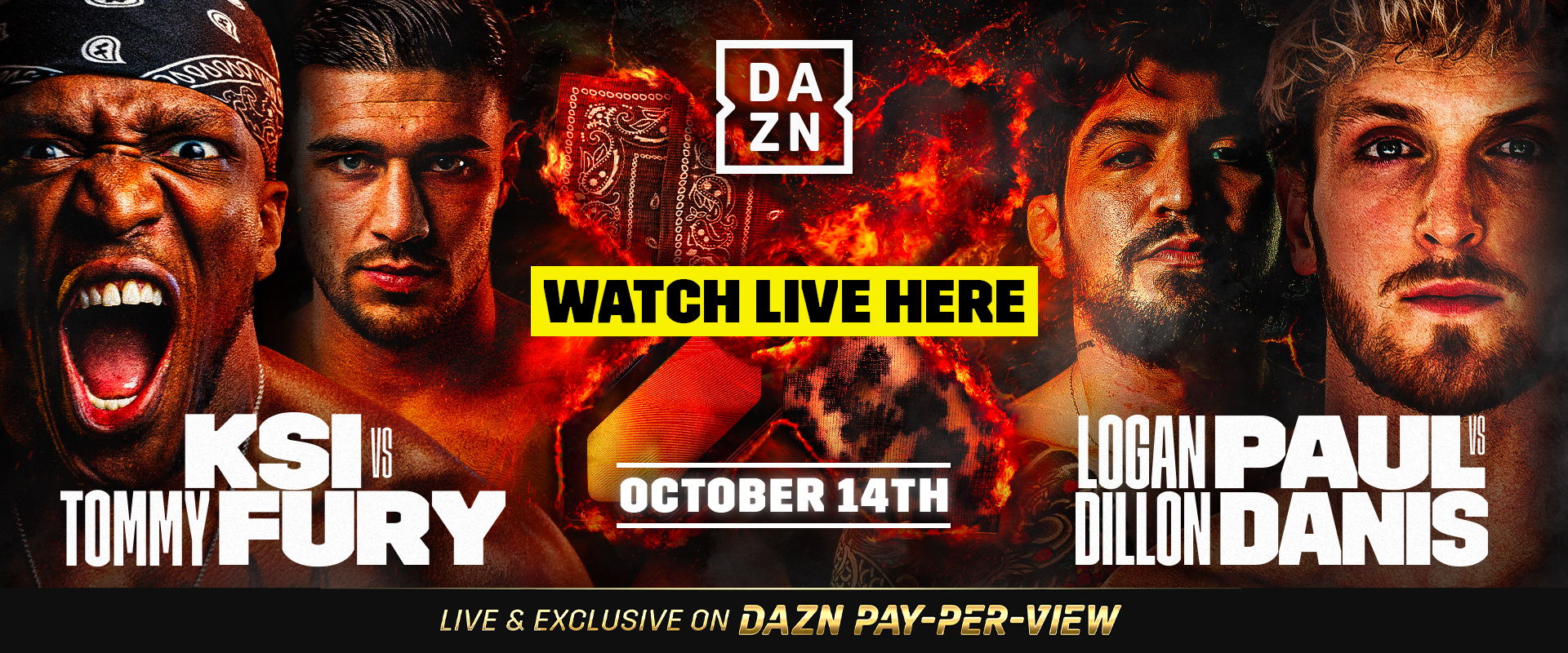 KSI vs Tommy Fury & Logan Paul vs Dillon Danis October 14th