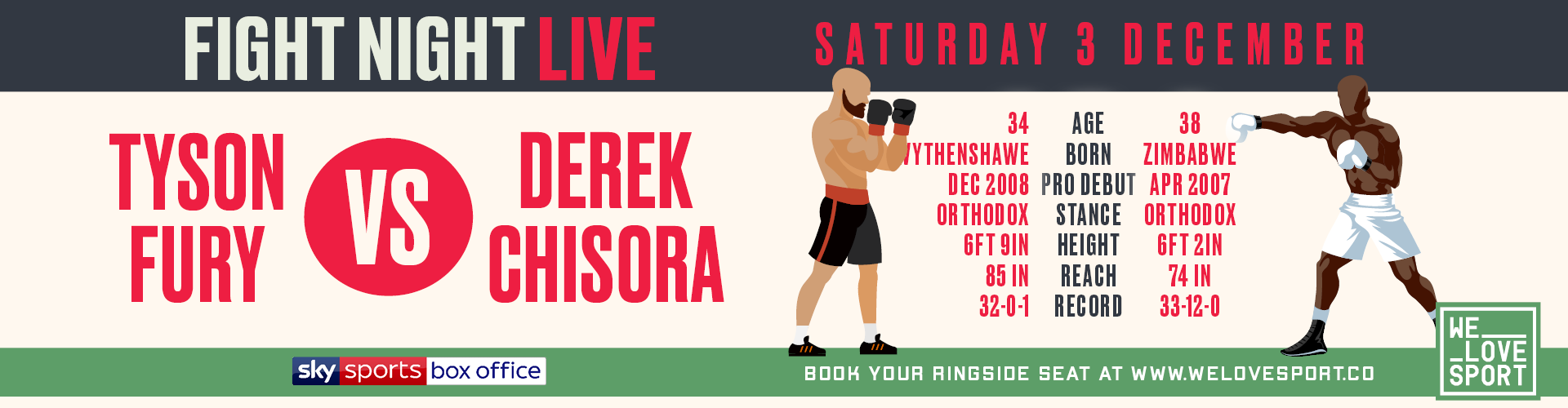 LIVE BOXING - FURY V CHISORA - Saturday 3 December
