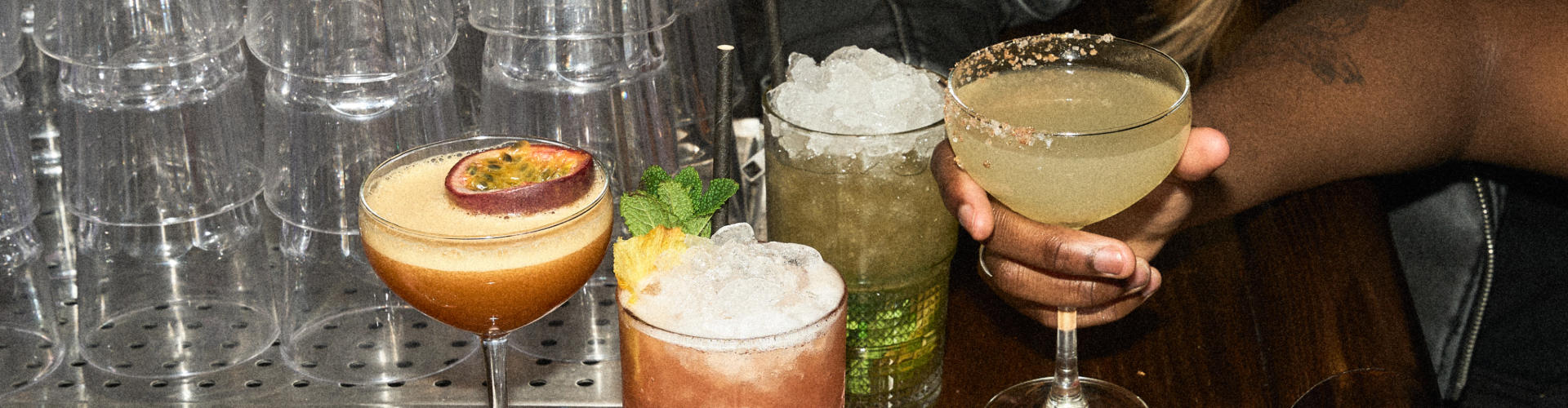 Cocktails on the bar at Be At One