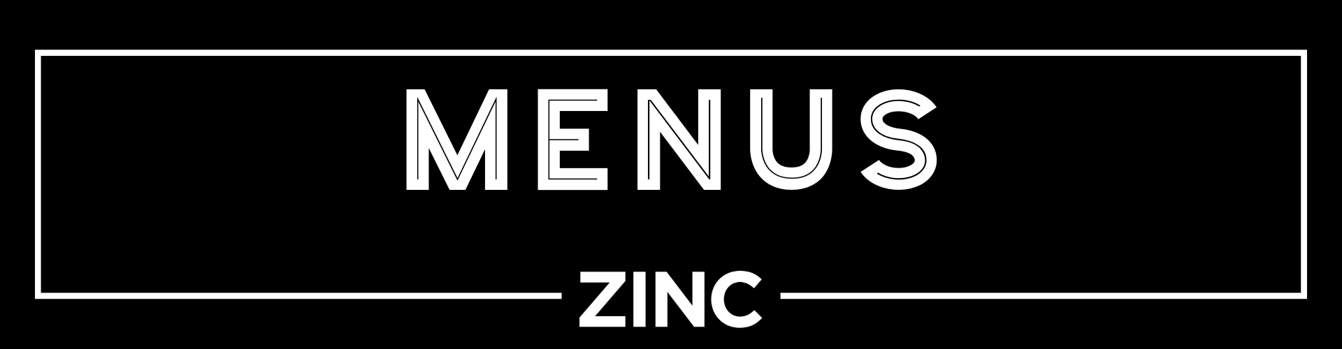 Menus at Zinc