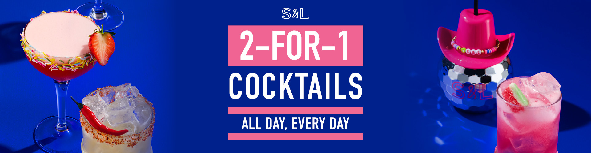 Cocktails included in the 2-for-1 offer at Slug & Lettuce