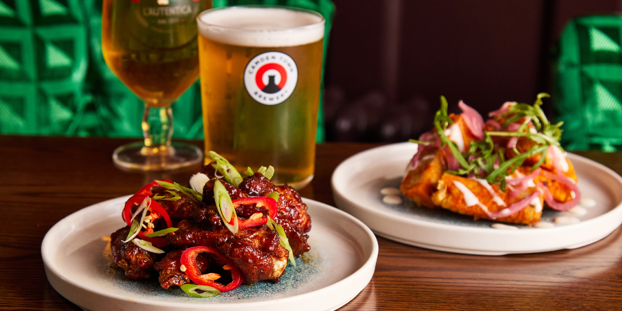 2 PLATES OF WINGS AND A PINT OF BEER