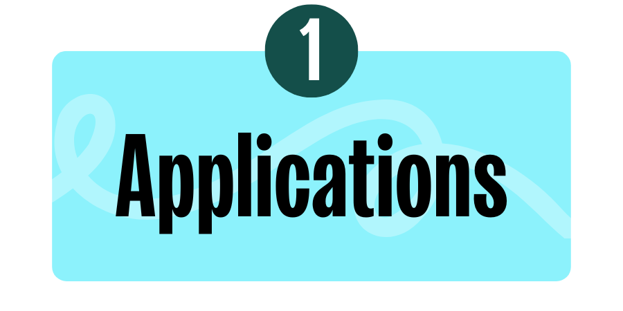 'Applications' on blue background