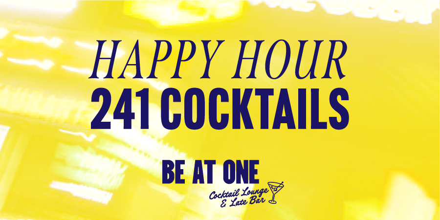 Happy hour 2-4-1 cocktails