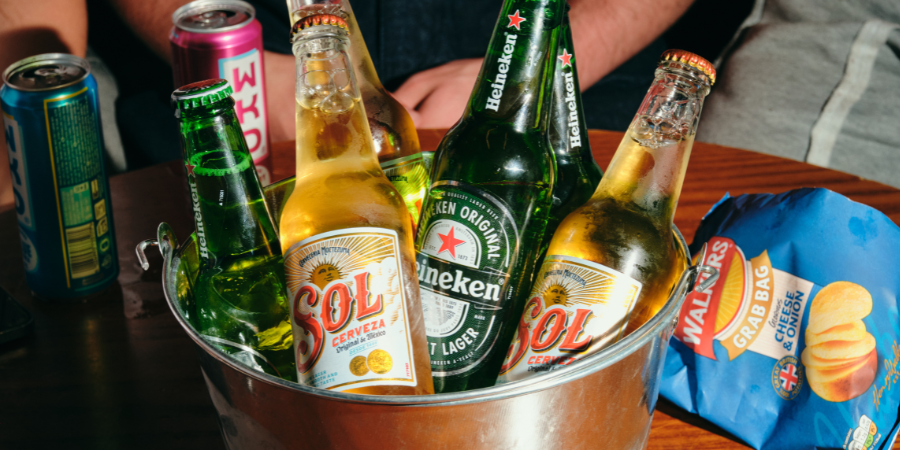 Beer bucket on table