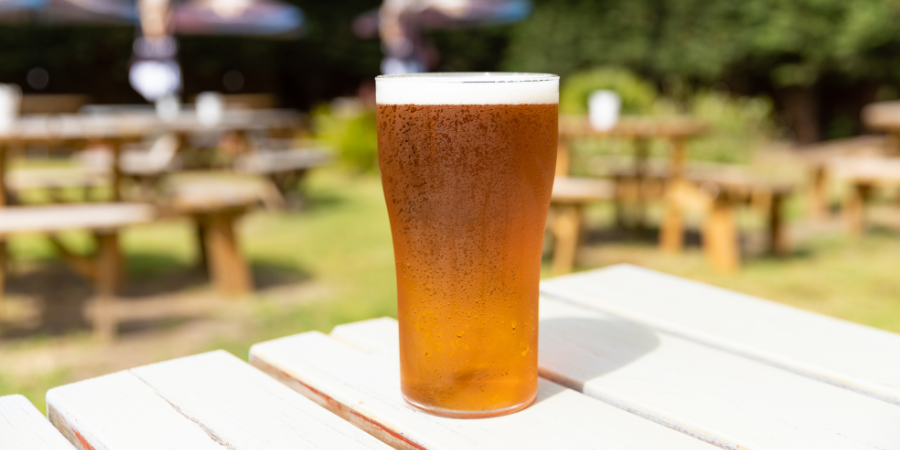 2 pinter glass of beer on table