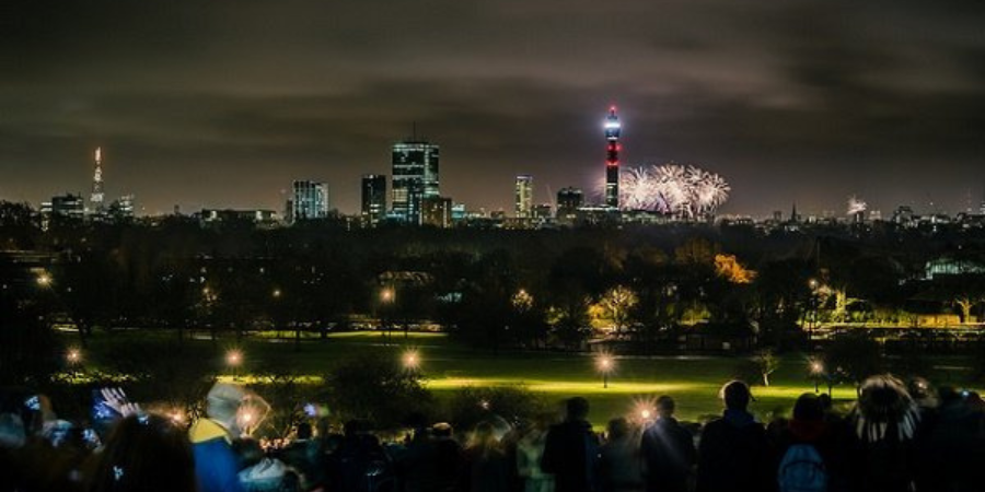 Fireworks view Parliament Hill