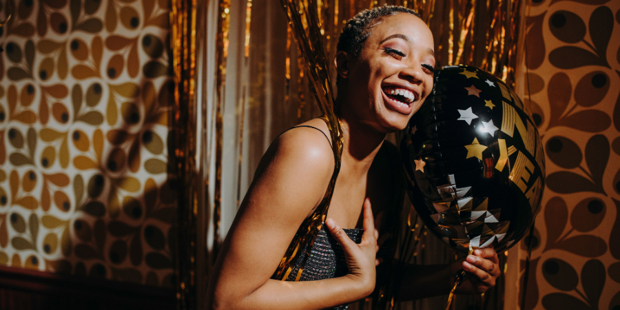 Woman clubbing on new years eve