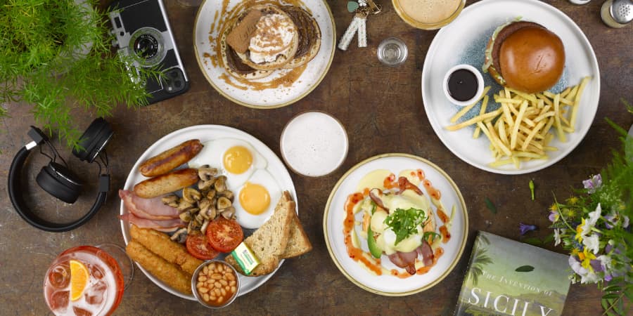 Selection of Brunch Dishes with Cocktails