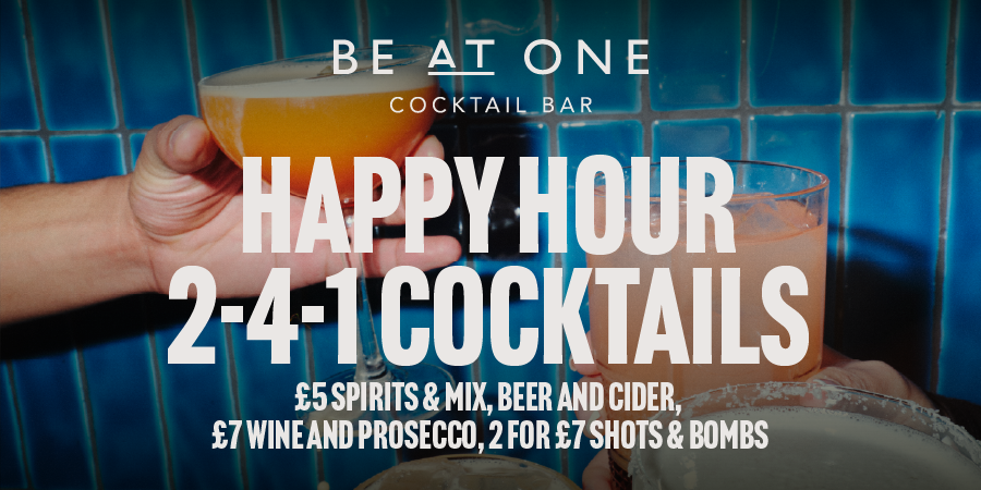 Happy Hour 2-4-1 cocktails