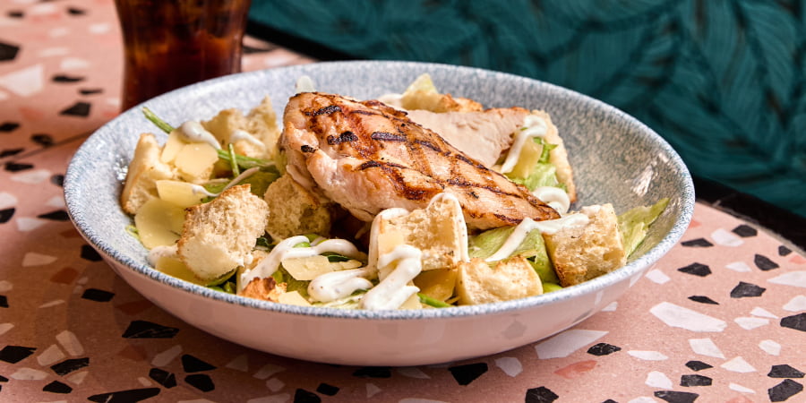 Caesar Salad with Grilled Chicken Breast