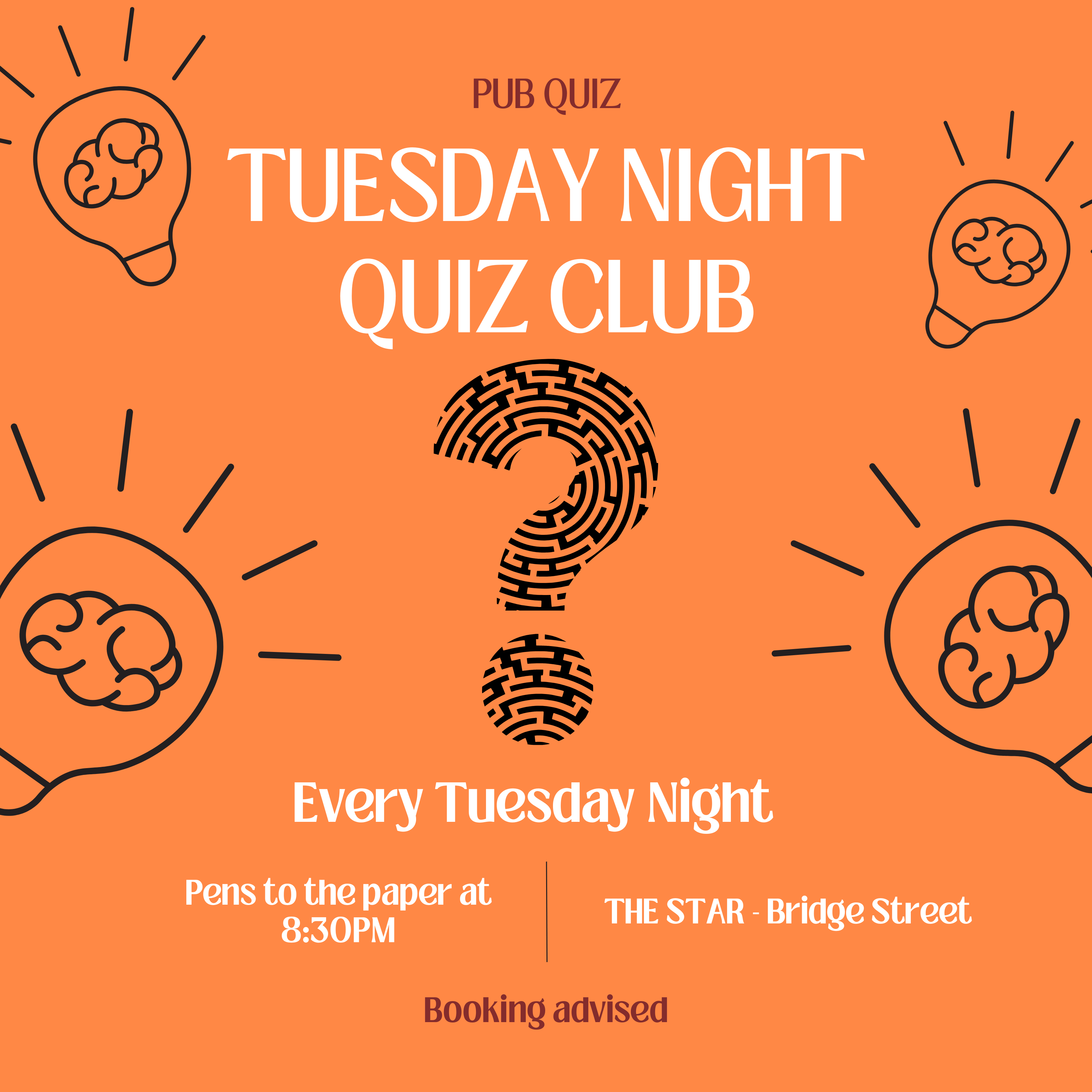 WEDNESDAY Quiz Club DATE CHANGE