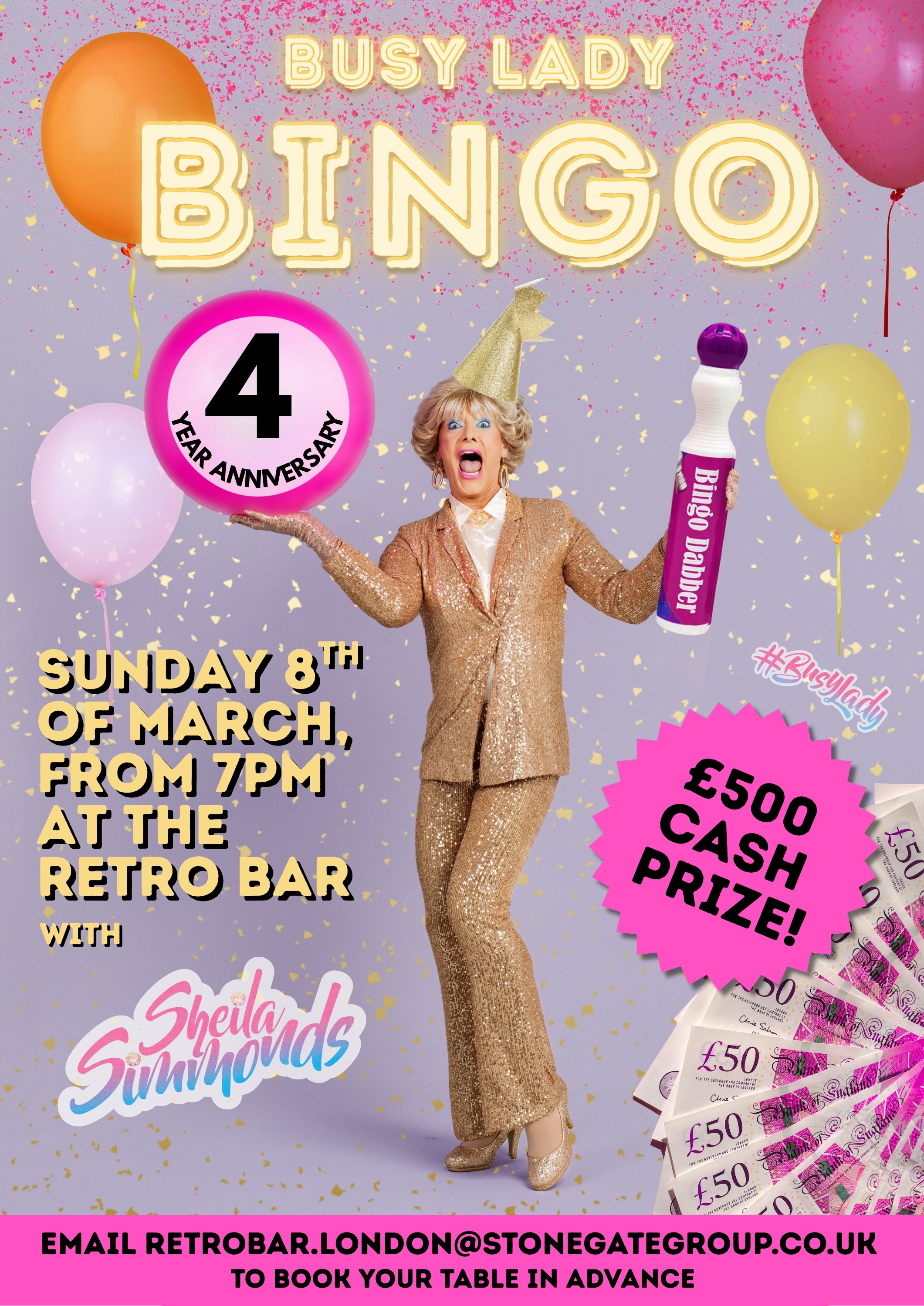 Busy Lady Bingo 4 Year Anniversary 