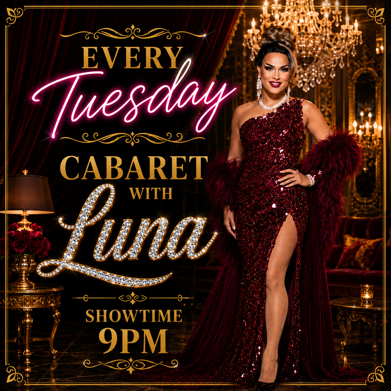 Cabaret with Luna from 9pm