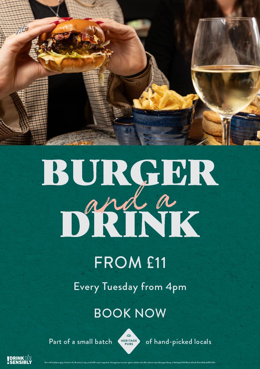 Burger and a Drink from £11