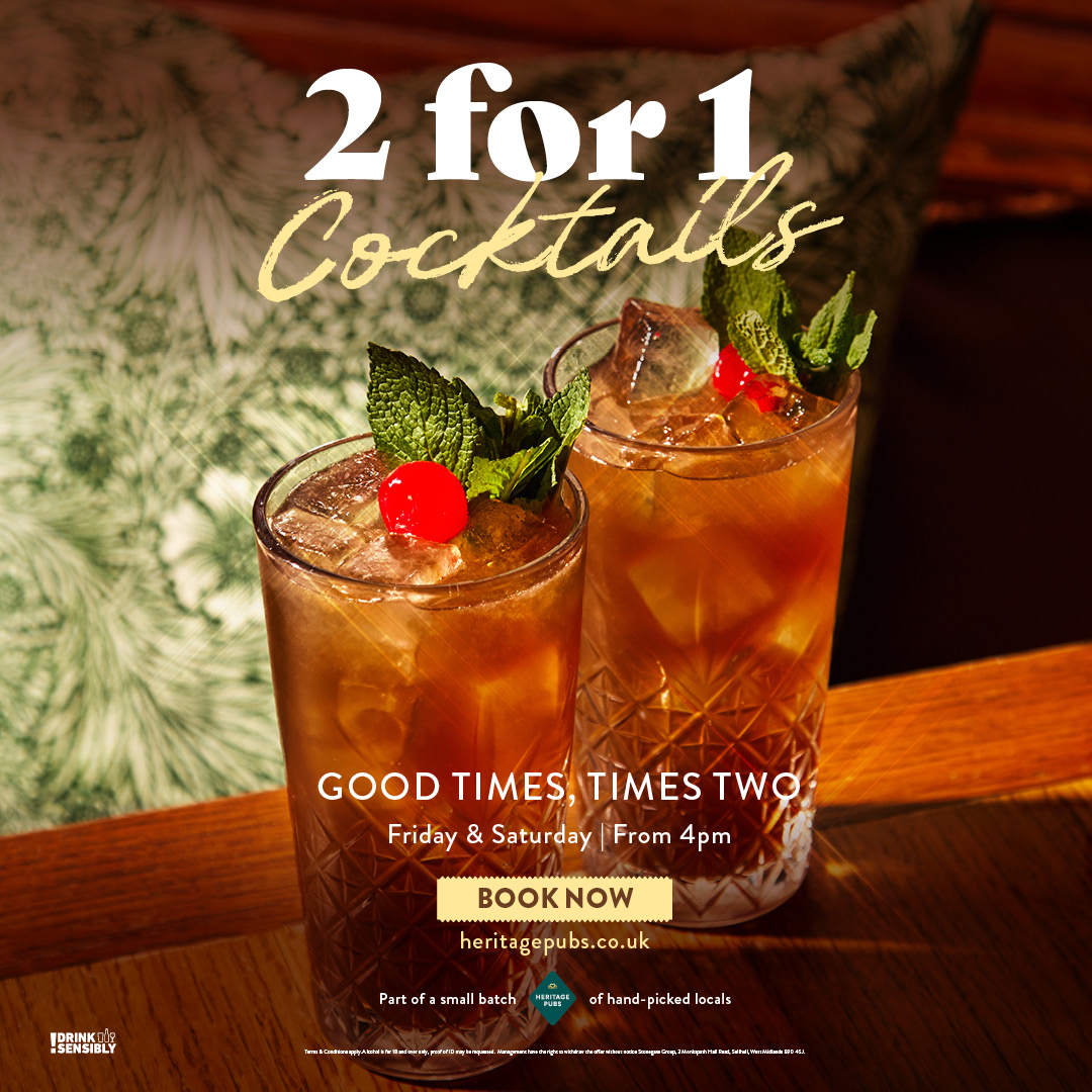 2 for 1 Cocktails