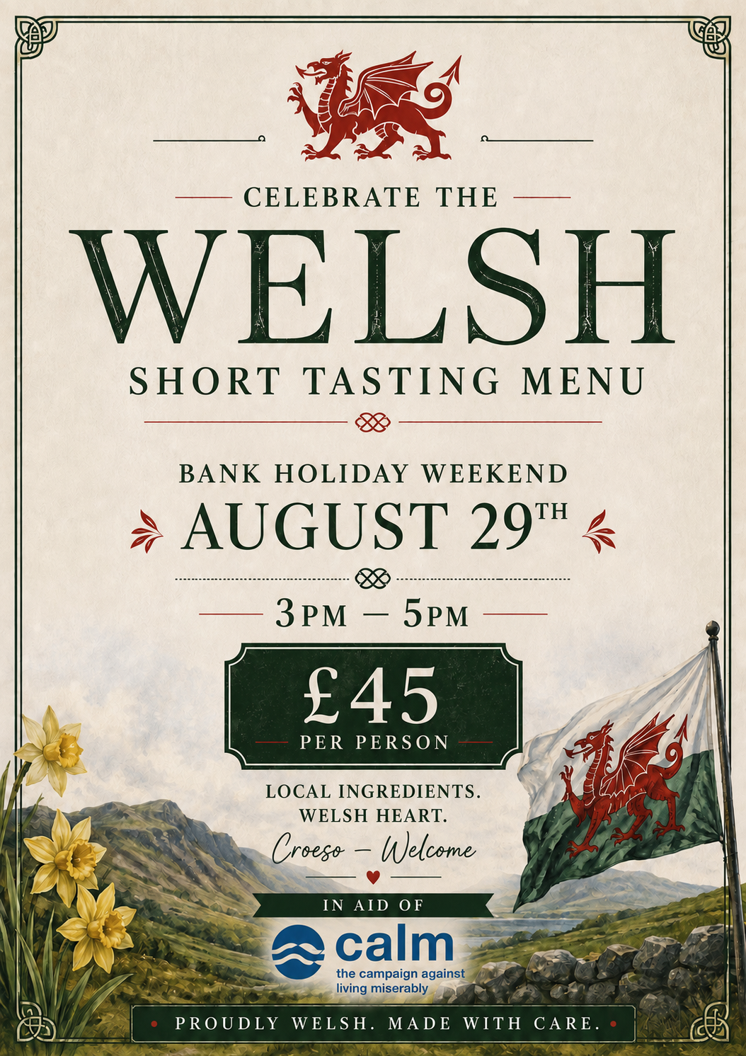 Celebrating Wales Tasting Menu