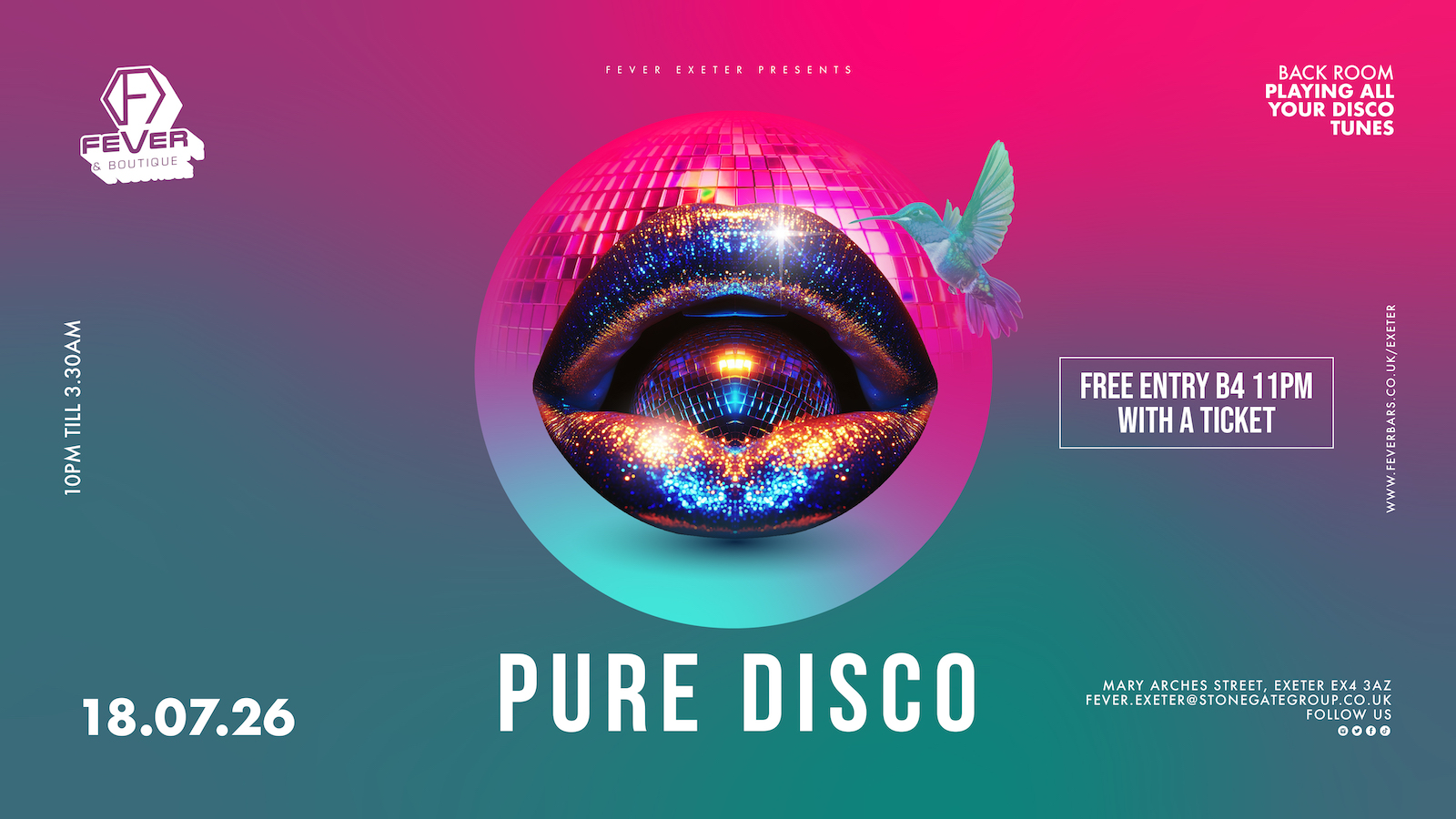 Saturday: PURE DISCO in Fever