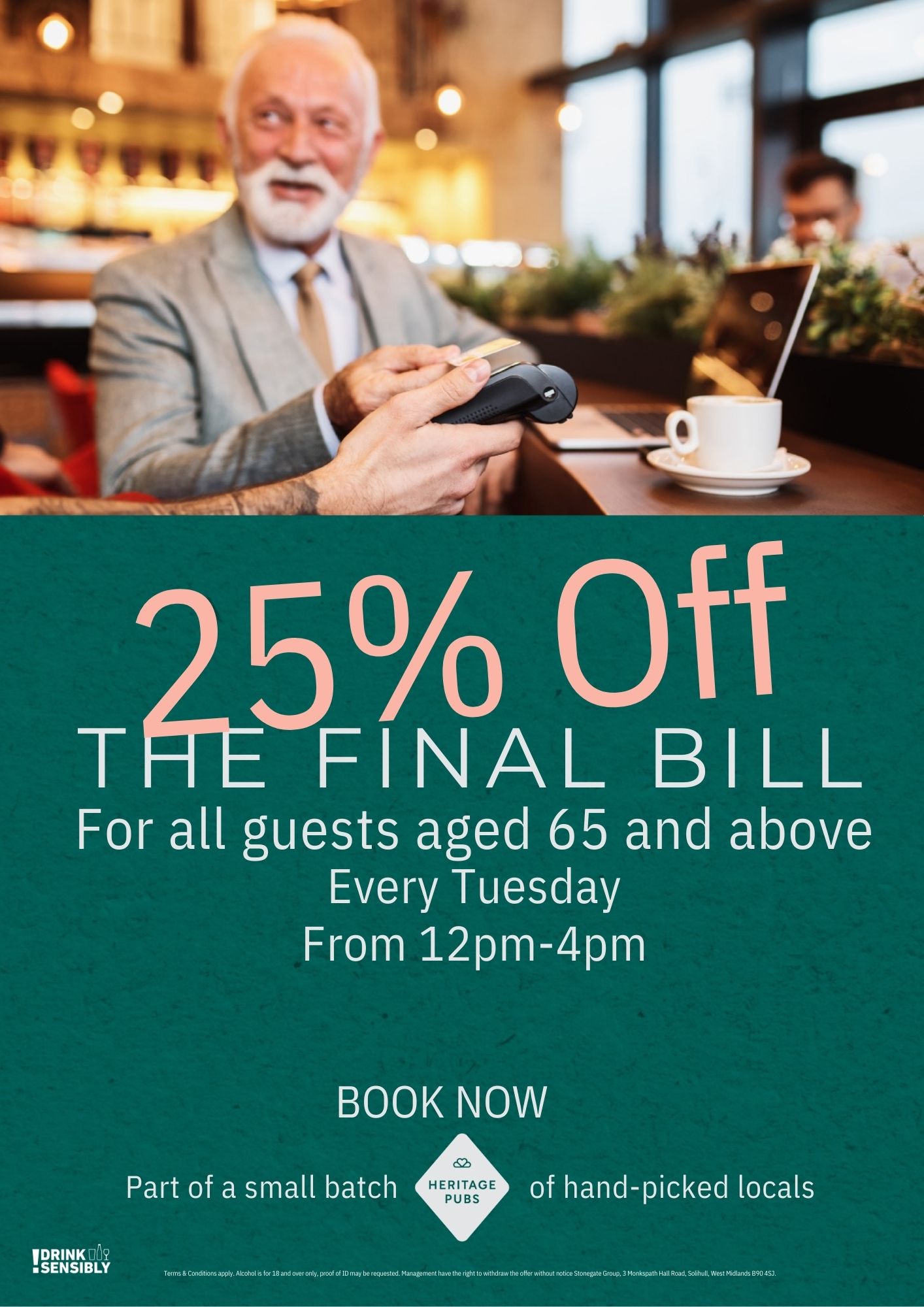 Tuesday 25% Off Your Final Bill 