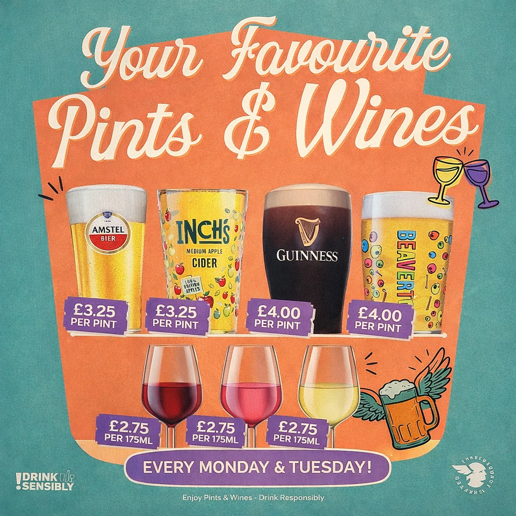 your favourite pints & wines