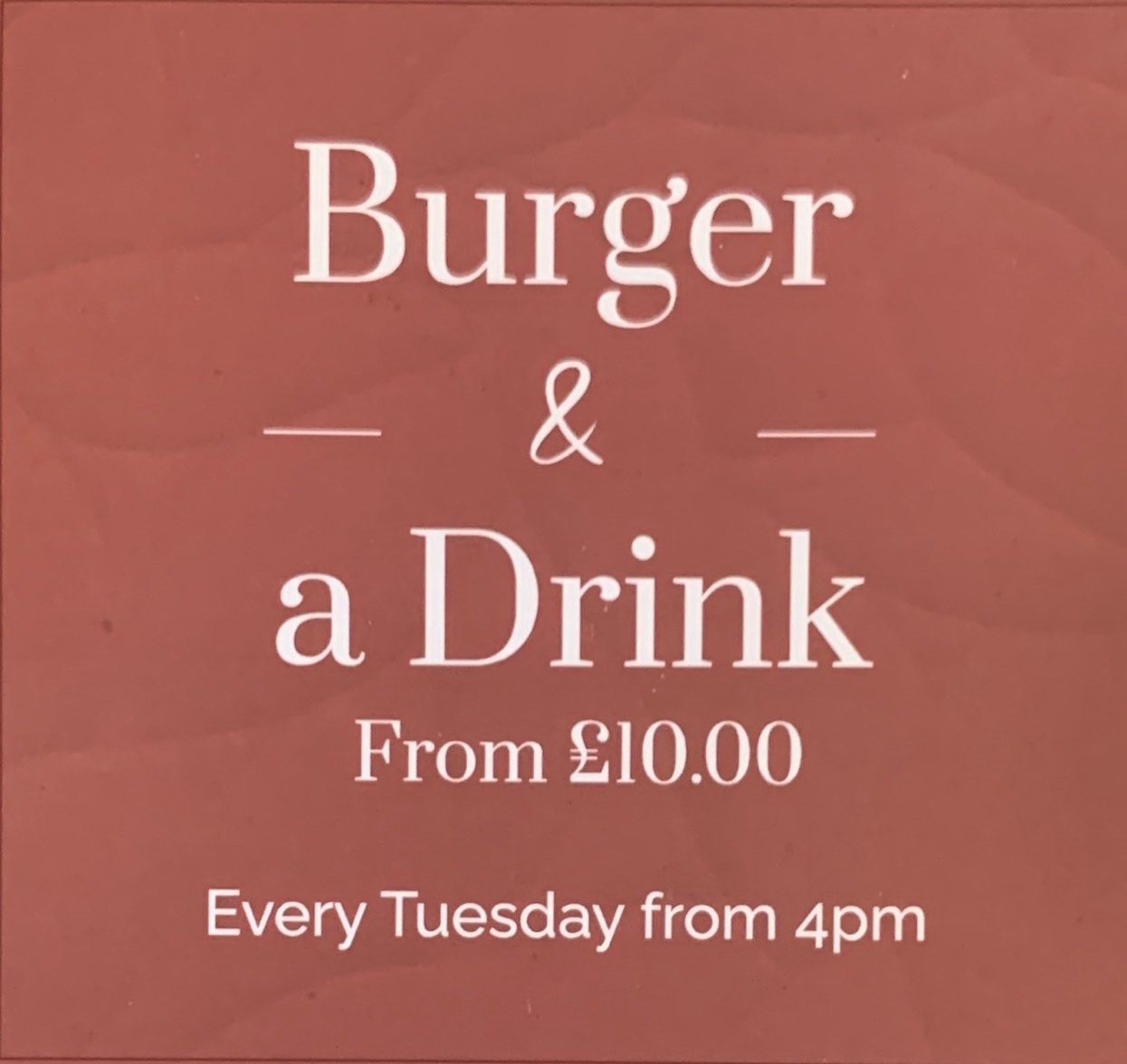 Burger and a Drink Deal