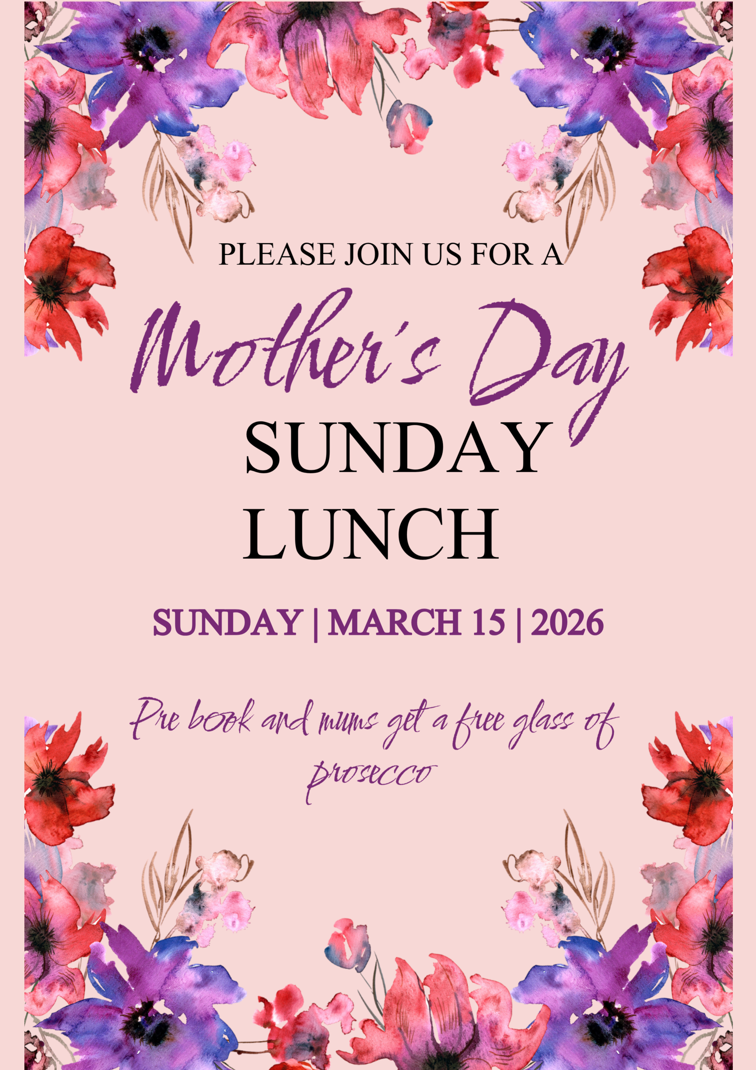 Mothers Day Sunday Lunch