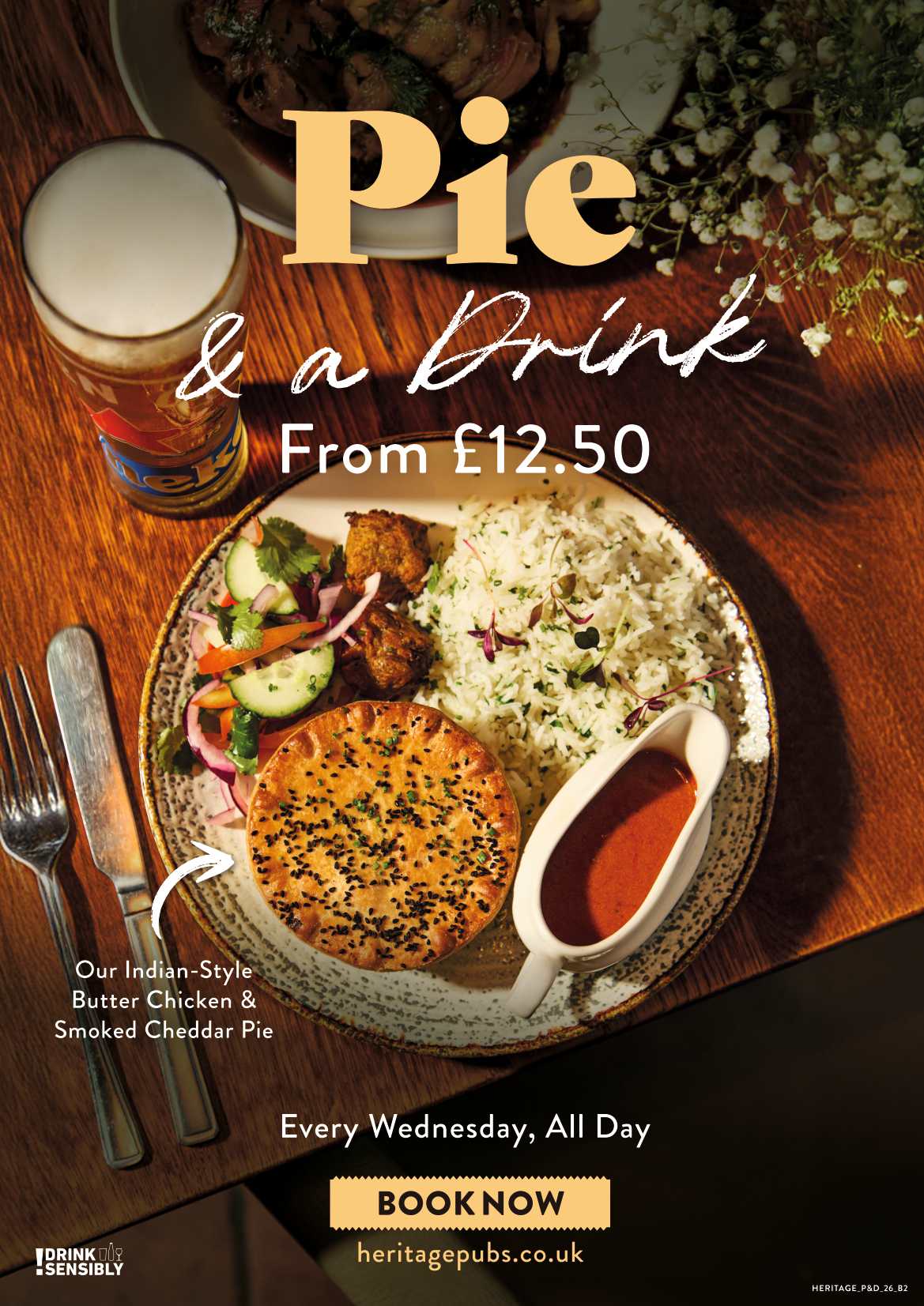 Wednesday Pie & a drink from £12.50