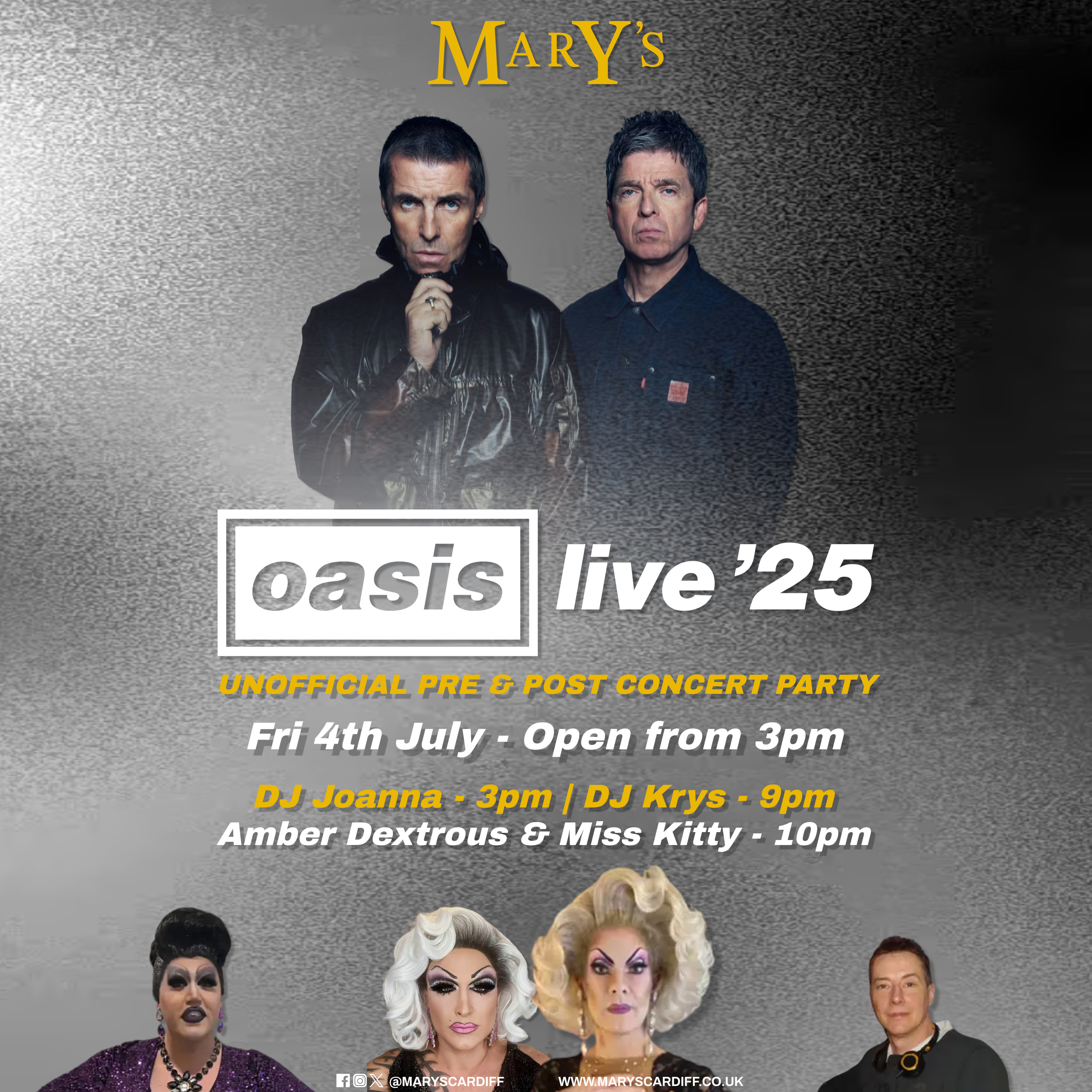 Oasis Pre & Post Concert Party