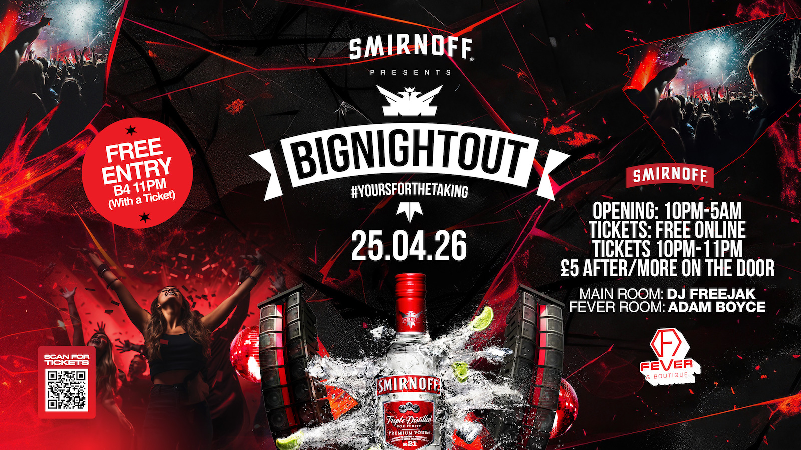 SMIRNOFF Saturday Session til 5am