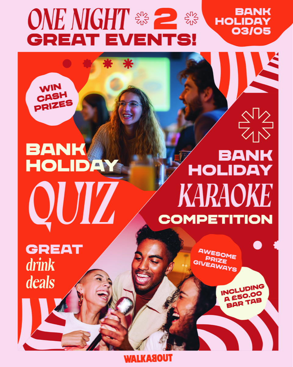 WIN A £50 BAR TAB! - MAYDAY HOLIDAY