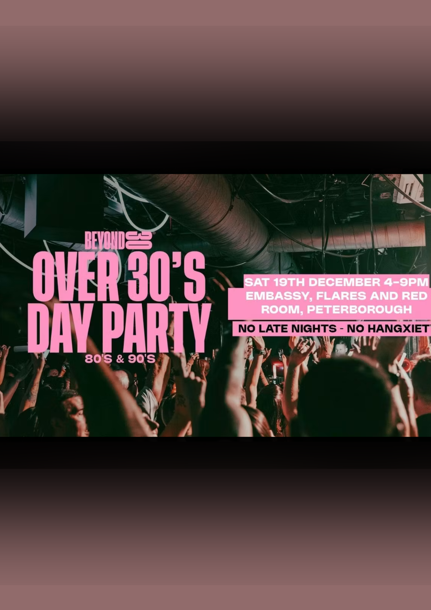 Over 30s day time clubbing 
