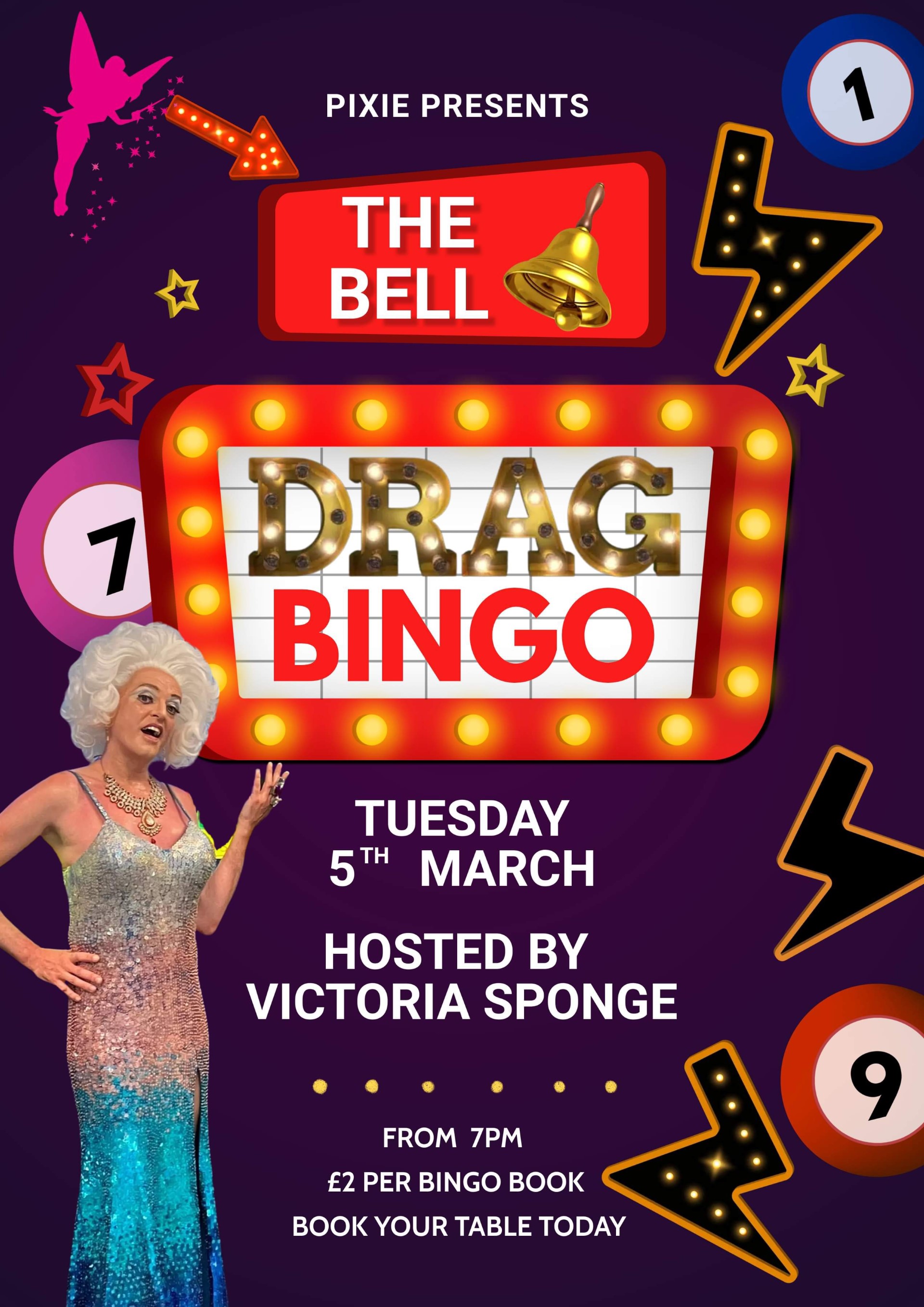 Drag bingo at the Bell