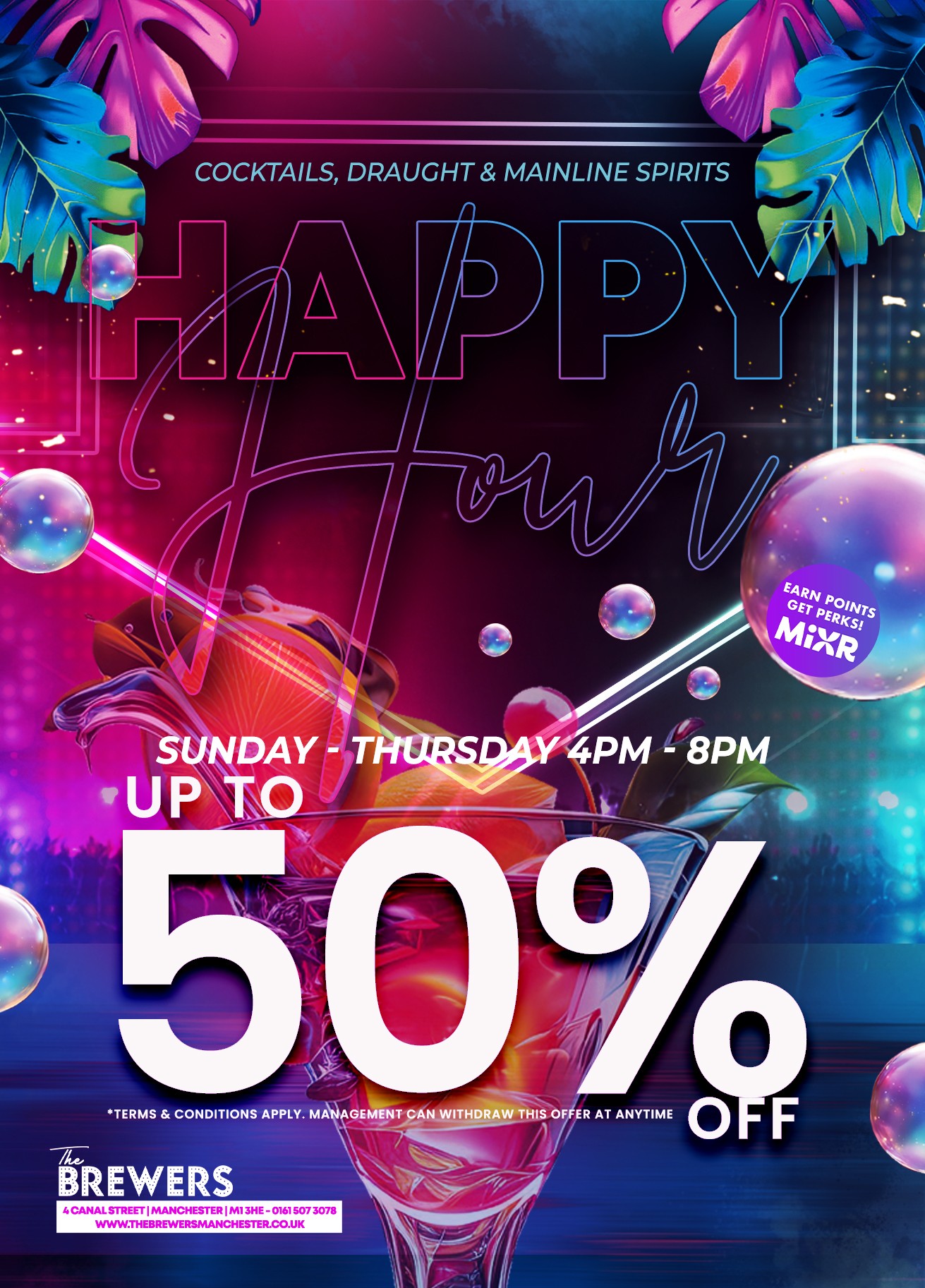 Happy Hour Sunday to Thursday