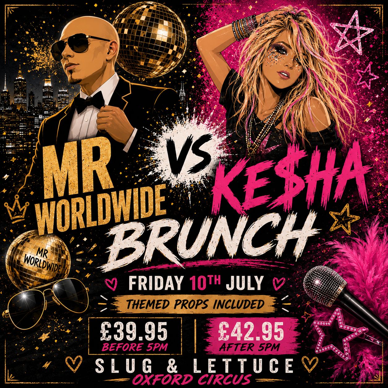 Pitbull vs Kesha Brunch