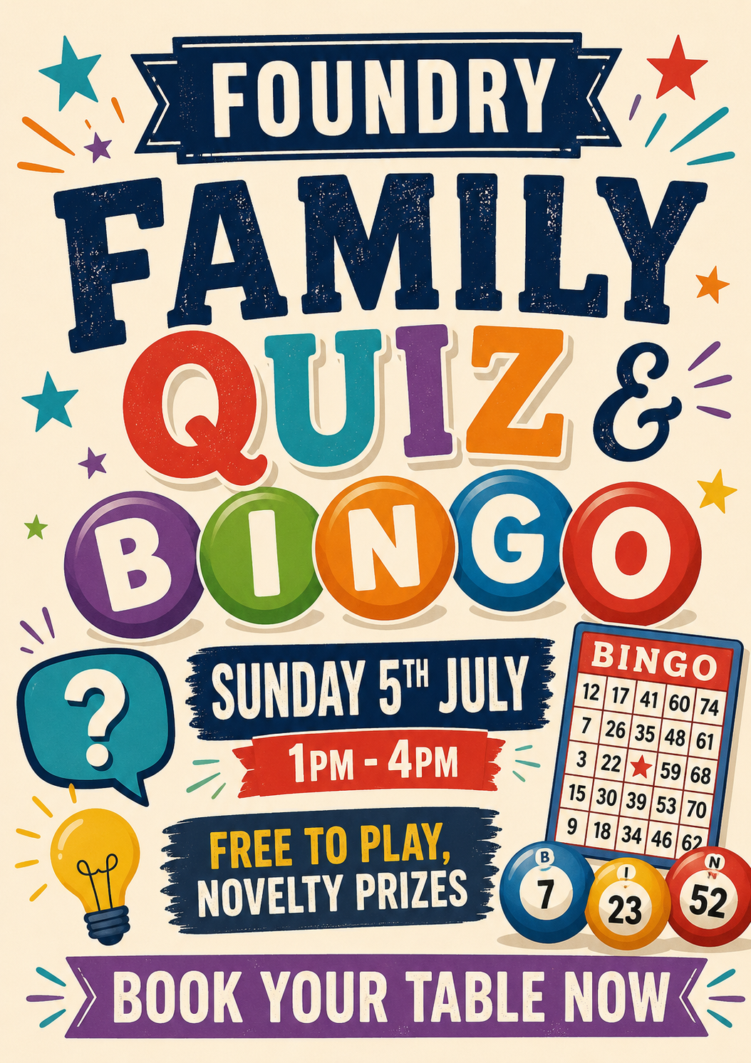 Family quiz and Bingo 