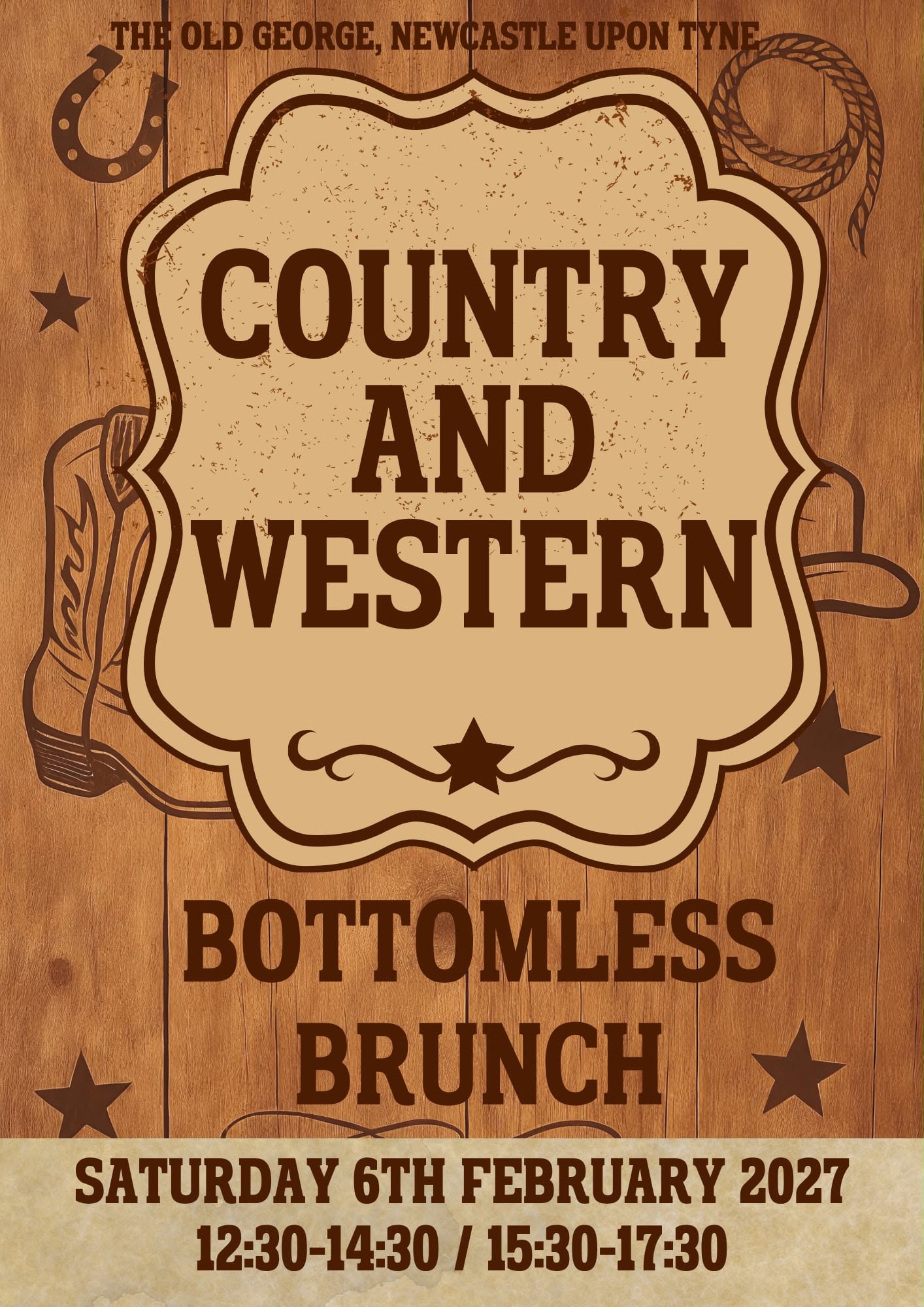 Bottomless Brunch Theme Western