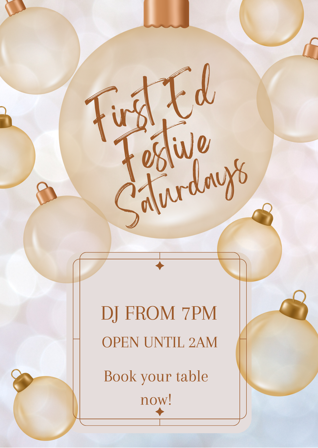 First Ed Festive Saturdays
