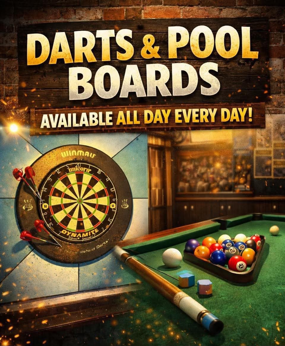 Darts, Pool Table and Games Night
