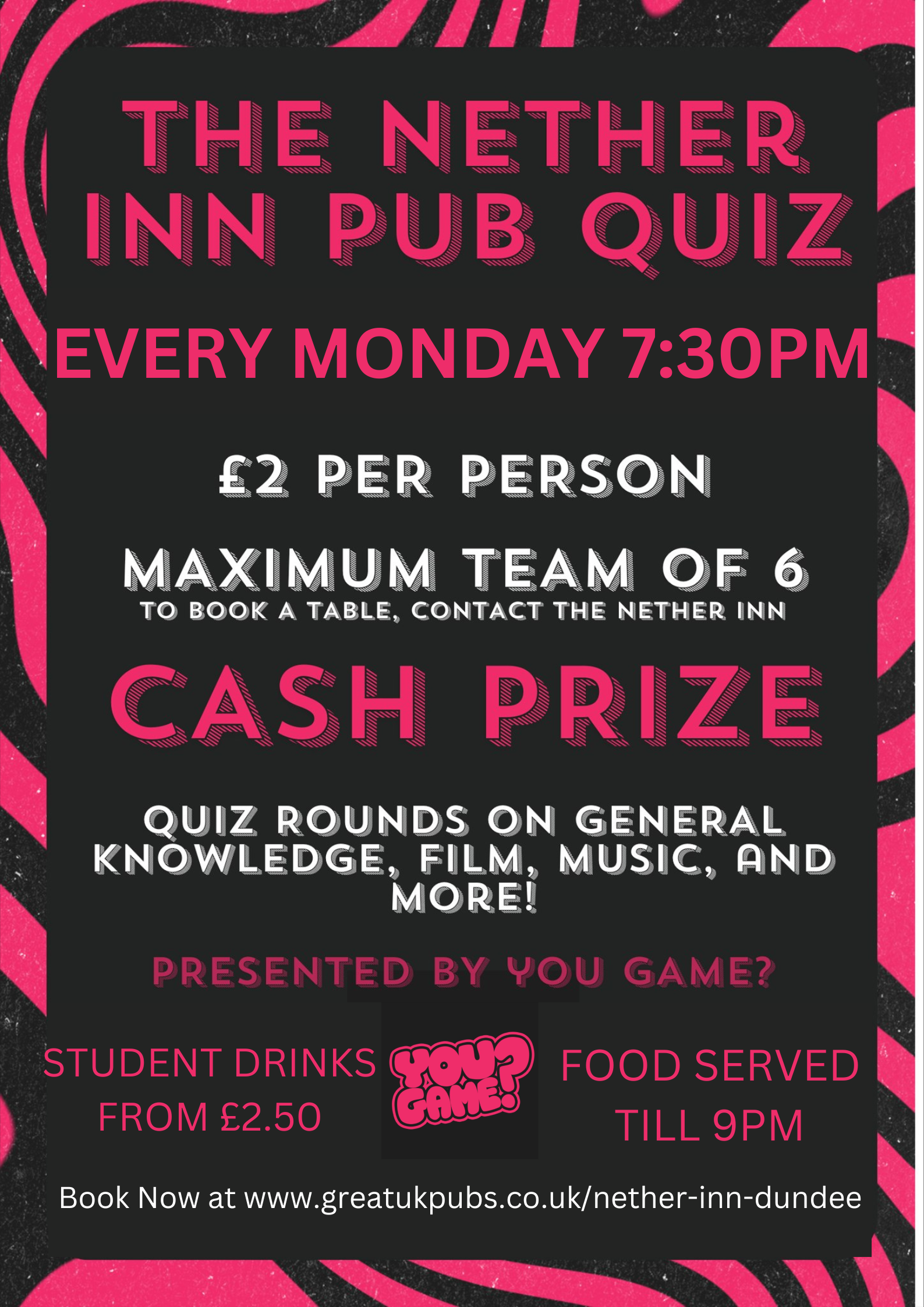 Nether Inns Monday Night Quiz