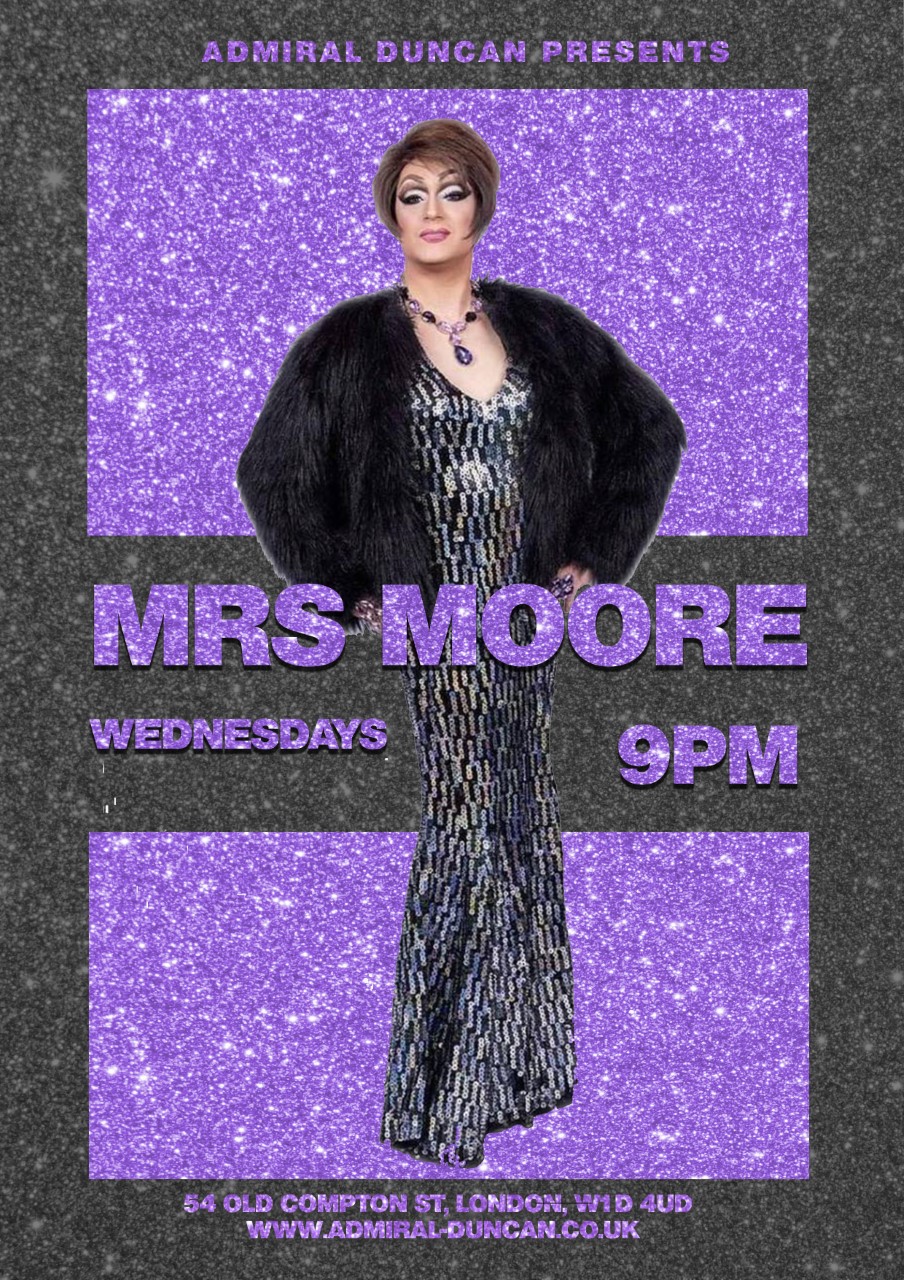 Alternate Wednesdays with Mrs Moore and Ruby Violet 9pm