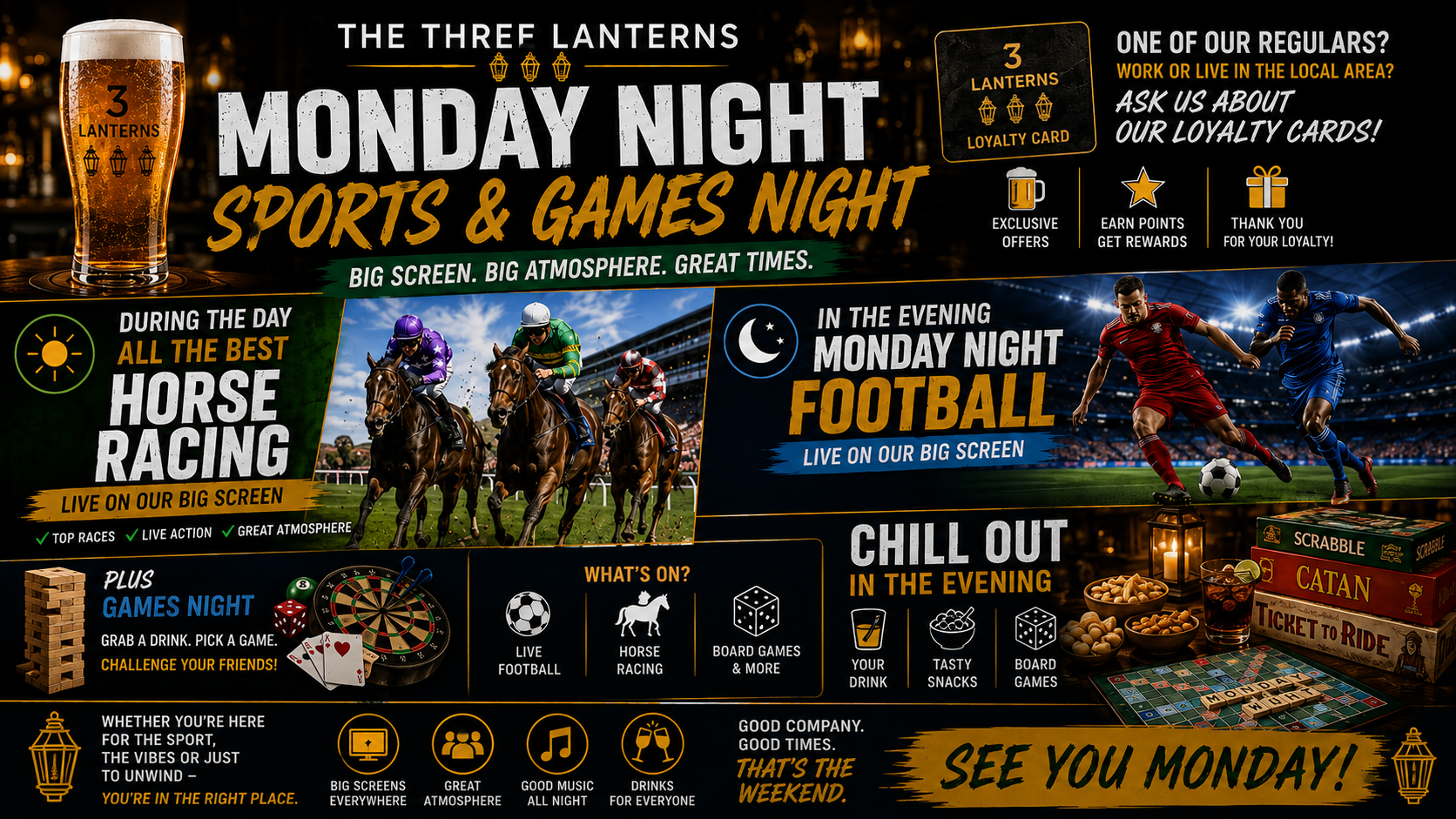 Monday Sports & Games Nights