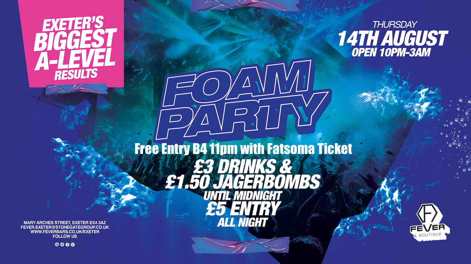 A Level Results FOAM PARTY