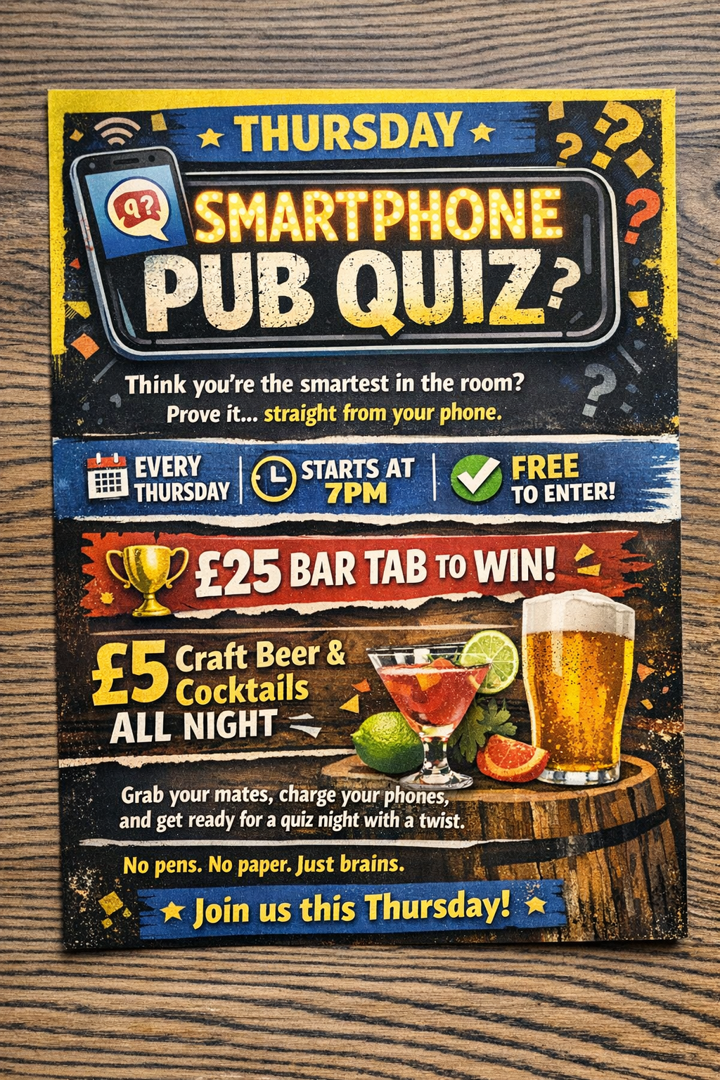 Smart phone pub quiz