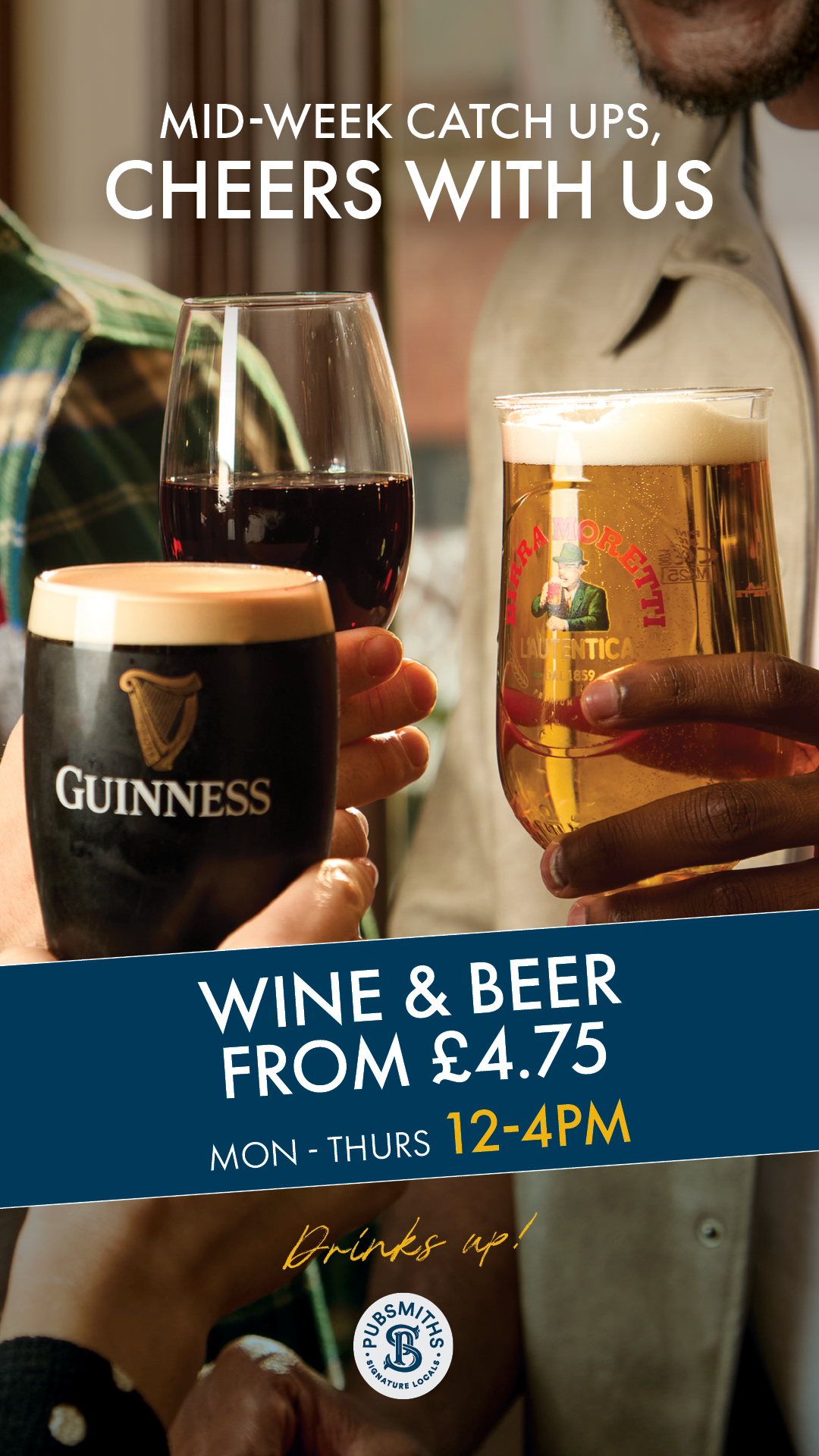 Wine and beer from £4.75