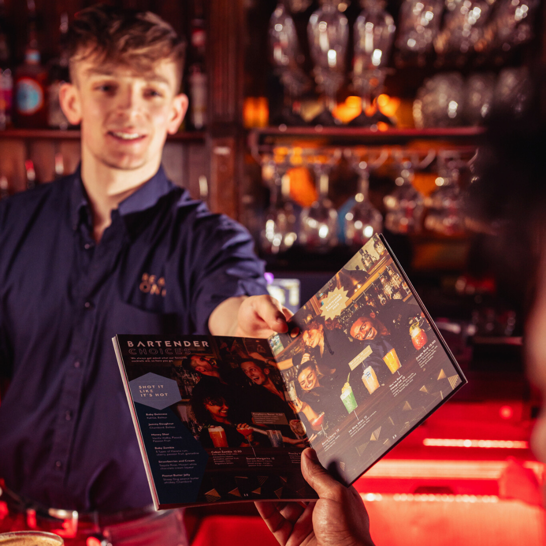 Cocktail menu at Be At One Manchester