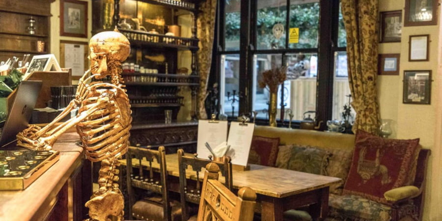 The resident skeleton at Golden Fleece York