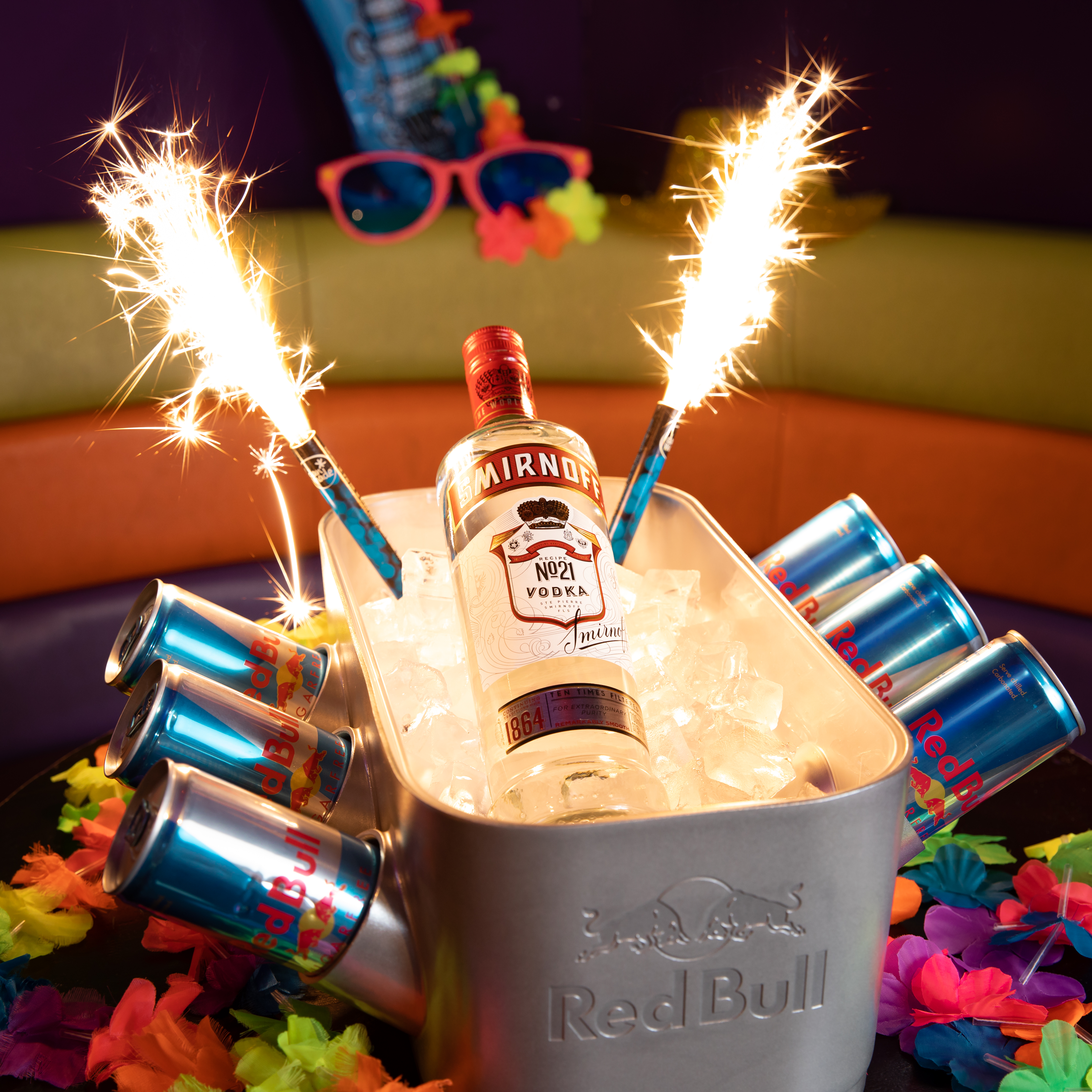 Popworld vodka and energy drinks package