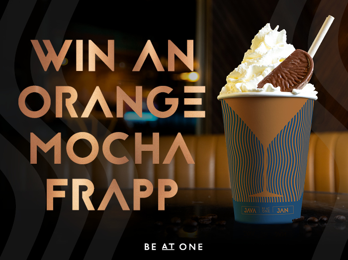 Win Orange Mocha Frapp at Be At One Liverpool Street Win Orange Mocha Frapp at Be At One Liverpool Street
