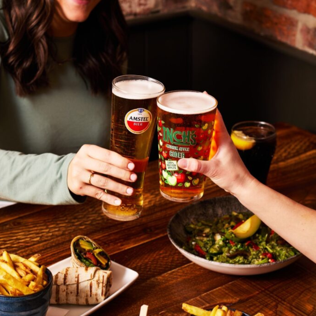 Cheers with two pints